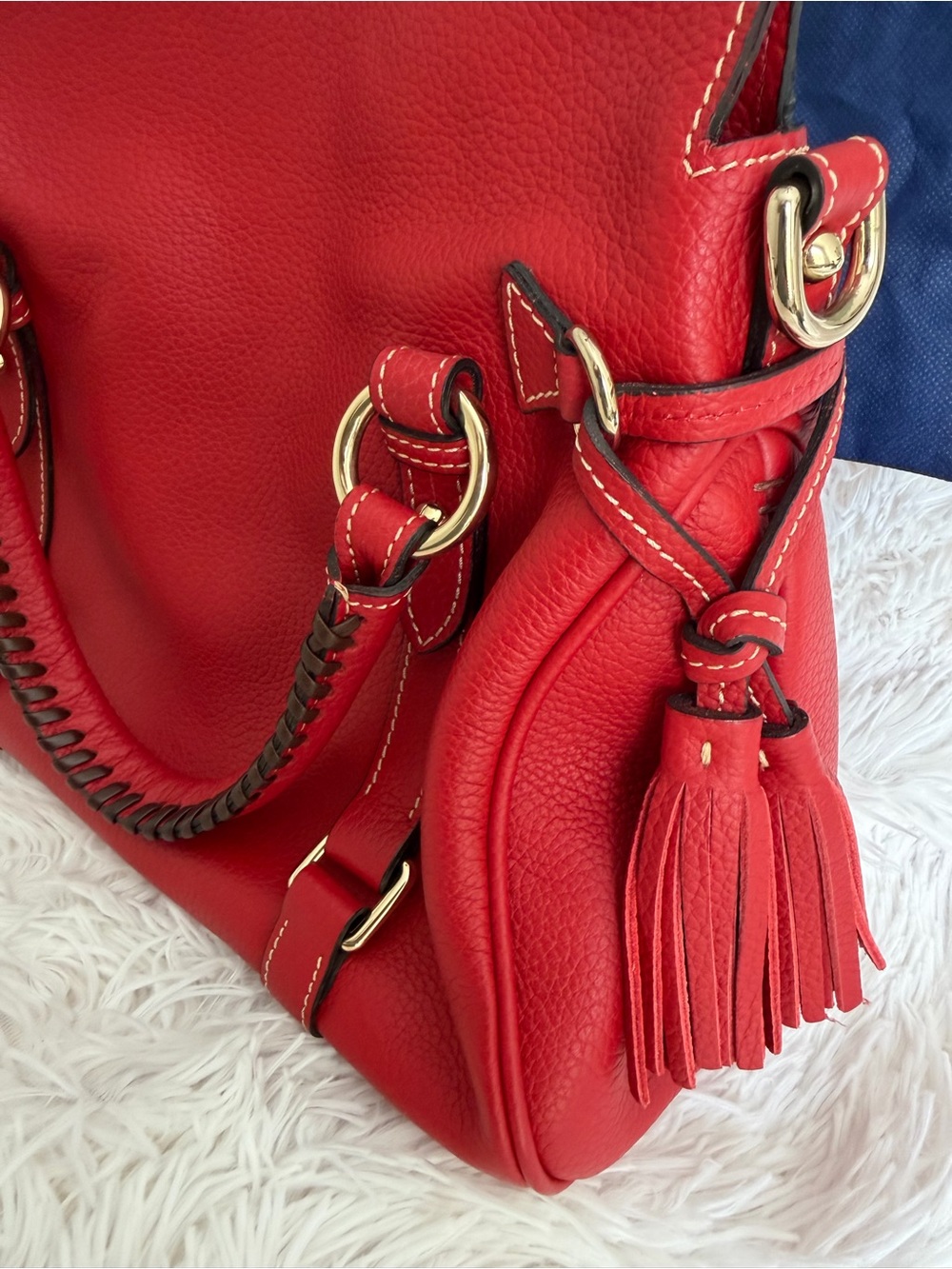 Dooney & Bourke Pebble Grain Satchel in Red - Picture 11 of 11